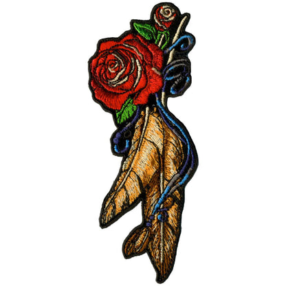 Hot Leathers PPA7530 Feather and Roses Ladies 2" x 5" Patch