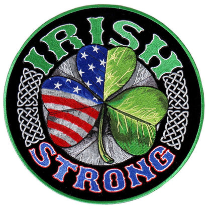 Hot Leathers Irish Strong Shamrock Flag 9"X9" Circle Patch PPA8030