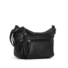 Hot Leathers Black Leather Purse with Two Zipper Pockets PUA1060