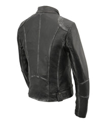 Milwaukee Leather SFL2830 Women's Black Sheepskin Scuba Style Fashion Leather Jacket