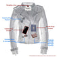 Milwaukee Leather Women's Maiden Royal Blue Premium Sheepskin Motorcycle Fashion Leather Jacket with Studs SFL2840