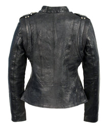 Milwaukee Leather Women's Black Leather Motorcycle Style Fashion Jacket with Asymmetrical Zipper SFL2845