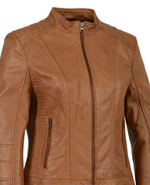 Milwaukee Leather SFL2860 Women's Saddle Zip Front Stand Up Collar Leather Jacket