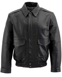 Milwaukee Leather Men's Classic Black Bomber Leather Jacket SFM1519