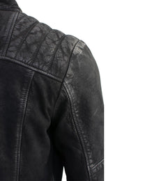 Milwaukee Leather Vintage SFM1801 Men's Black Nubuck Leather Zipper Front Motorcycle Style Fashion Jacket