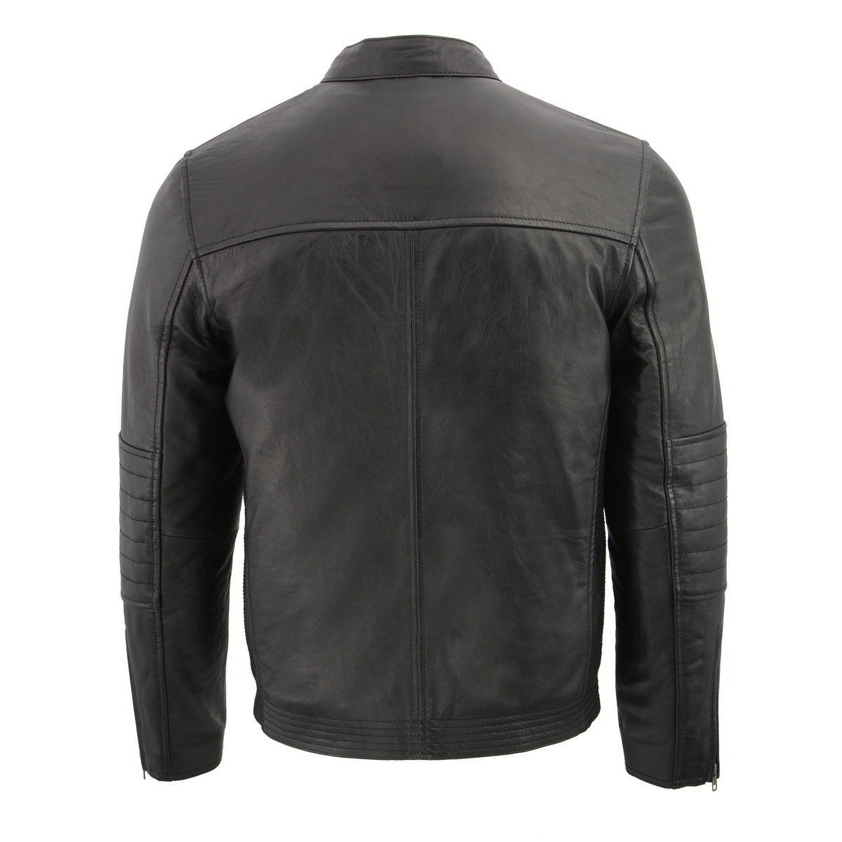 Milwaukee Leather SFM1806 Men's Black Euro Collar Cafe Style Leather ...