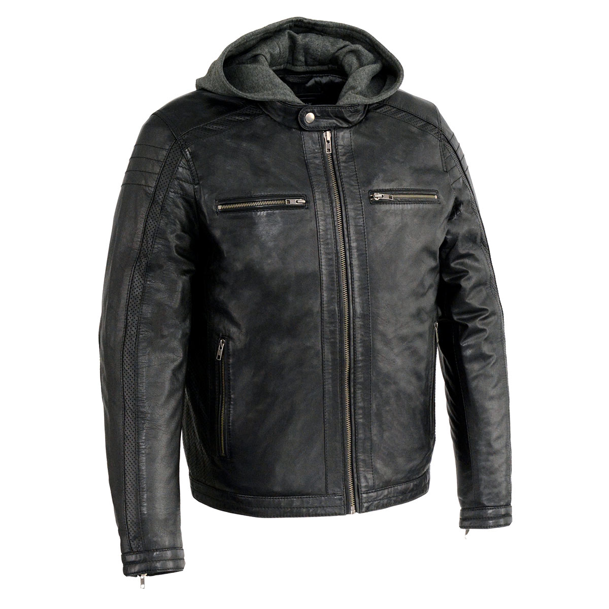 Milwaukee Leather SFM1845 Men's Black Fashion Casual Leather Jacket ...