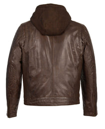 Milwaukee Leather SFM1845 Men's Brown Fashion Casual Leather Jacket with Removable Hoodie