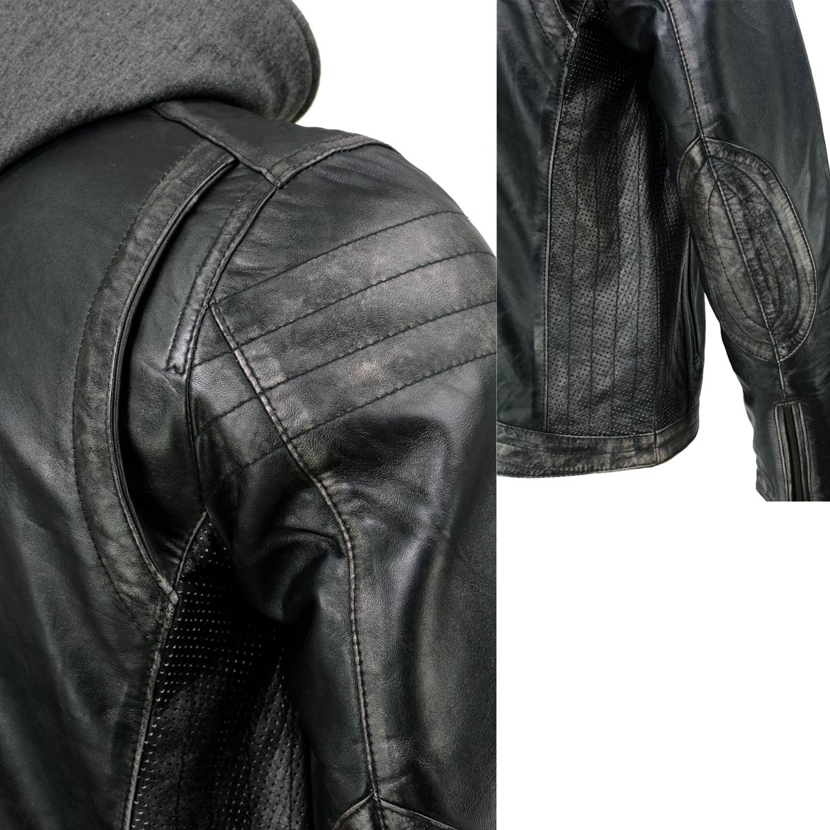 Rocky Men's Casual Black Biker Leather Jacket