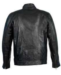 Milwaukee Leather Men's Black Motorcycle Fashion Leather Jacket with Front Zipper Closure SFM1860