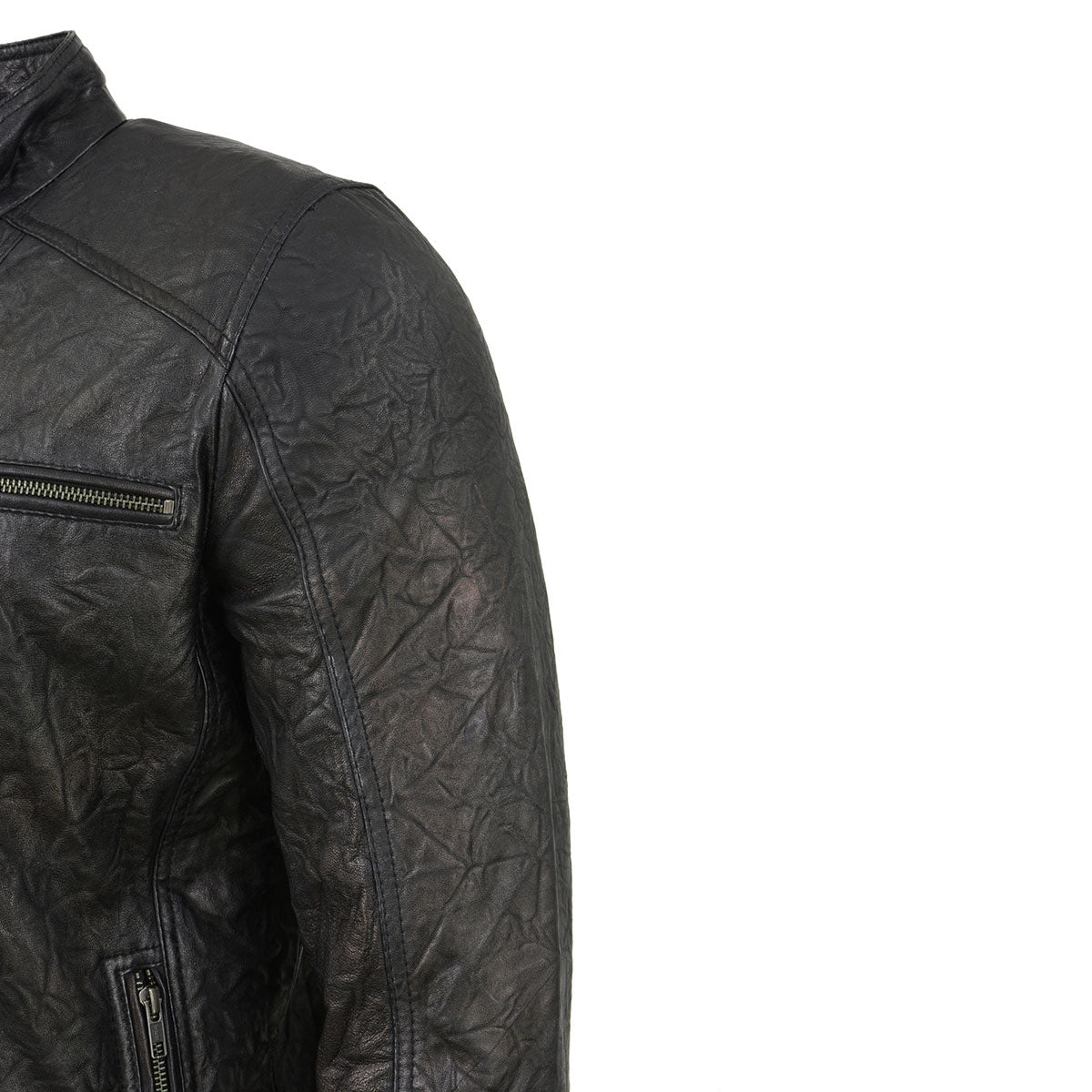 Milwaukee Leather SFM1861 Men's Two-Tone Leather Jacket with Front ...