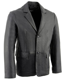 Milwaukee Leather SFM1880 Men's Black 2-Button Closure Car Coat Blazer Leather Jacket