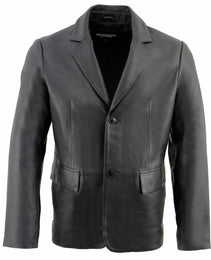 Milwaukee Leather SFM1880 Men's Black 2-Button Closure Car Coat Blazer Leather Jacket