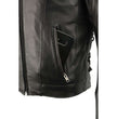 Milwaukee Leather SH1010 Men's 'Scooter' Black Vented Leather Jacket with Side Laces