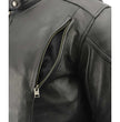 Milwaukee Leather SH1010 Men's 'Scooter' Black Vented Leather Jacket with Side Laces