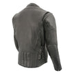 Milwaukee Leather SH1010 Men's 'Scooter' Black Vented Leather Jacket with Side Laces