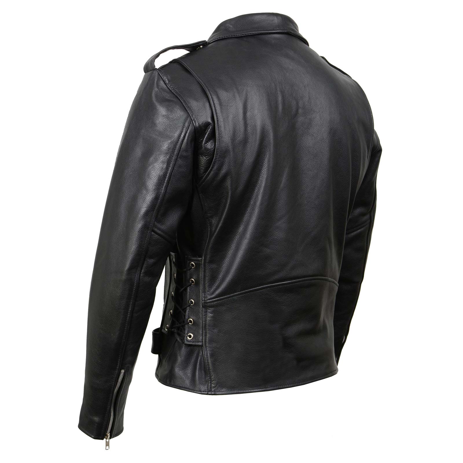 Milwaukee Leather SH1011 Black Classic Brando Motorcycle Jacket for Men  Made of Cowhide Leather w/ Side Lacing