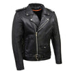 Milwaukee Leather SH1011 Black Classic Brando Motorcycle Jacket for Men Made of Cowhide Leather w/ Side Lacing