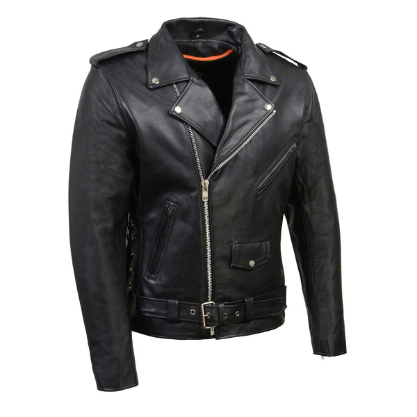 Milwaukee Leather SH1011 Black Classic Brando Motorcycle Jacket