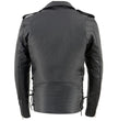 Milwaukee Leather SH1011TALL Black Classic Brando Motorcycle Jacket for Men Made of Cowhide Leather w/ Side Lacing