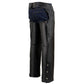 Milwaukee Leather Chaps for Men's Black Premium Leather- Classic Jean Style Pockets Motorcycle Riders Chap - SH1101