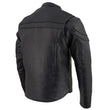 Milwaukee Leather SH1408 Men's Sporty Crossover Vented Black Motorcycle Leather Scooter Jacket