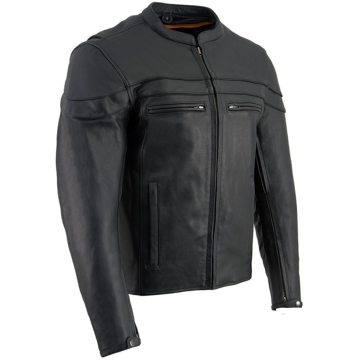 Milwaukee Leather-SH1408- Men's Sporty Crossover Vented Black Leather Scooter Jacket