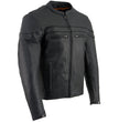 Milwaukee Leather-SH1408- Men's Sporty Crossover Vented Black Leather Scooter Jacket