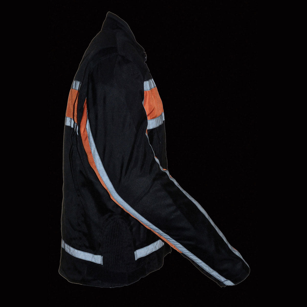 NexGen SH2095 Men's 'Racer' Black and Orange Textile Motorcycle Jacket