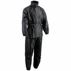 NexGen SH2225 Men's Black Waterproof Rain Suit with Reflective Piping