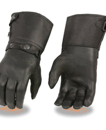 Xelement XG264 Men's Black Leather Thermal Lined Gauntlet Gloves