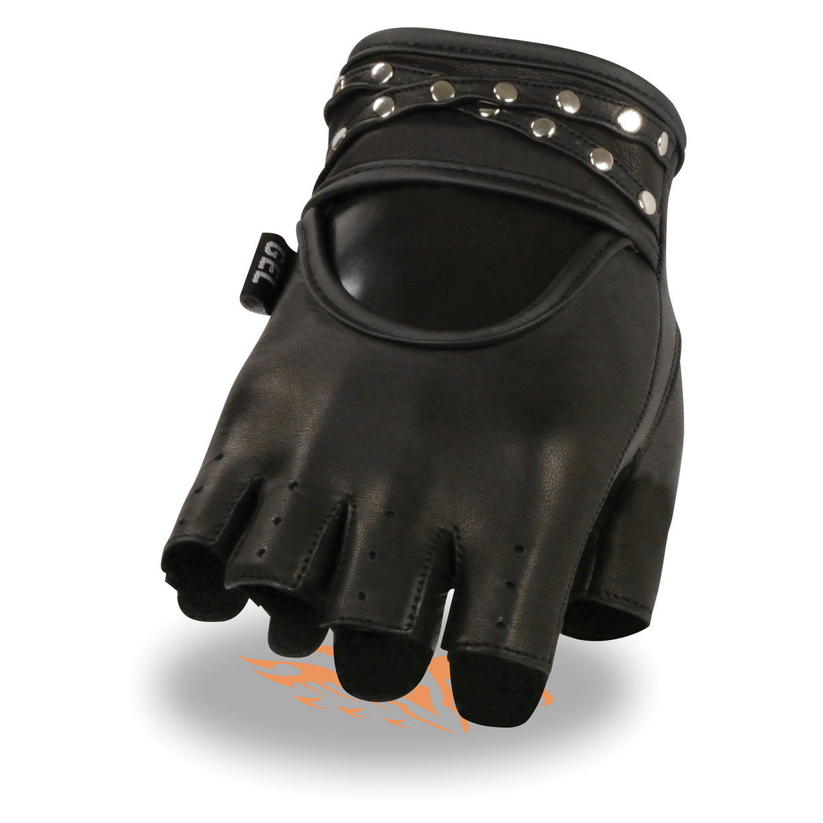 Black Leather Fingerless Gloves #G160