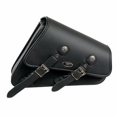 Milwaukee Leather SH639L Black Left Side Heavily Slanted PVC Swing Arm Bag with Buffalo Snap