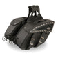 Milwaukee Leather SH658ZB Medium Zip-Off Studded PVC Slanted Throw Over Motorcycle Saddlebag