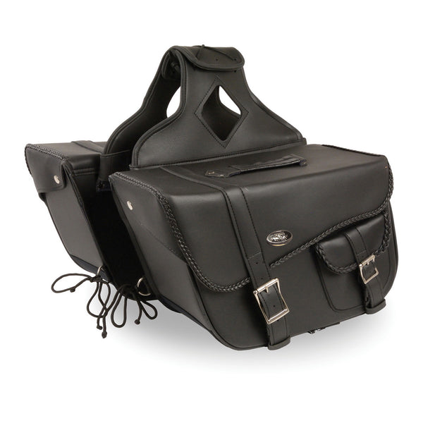 Tour master outlet black leather saddle bags