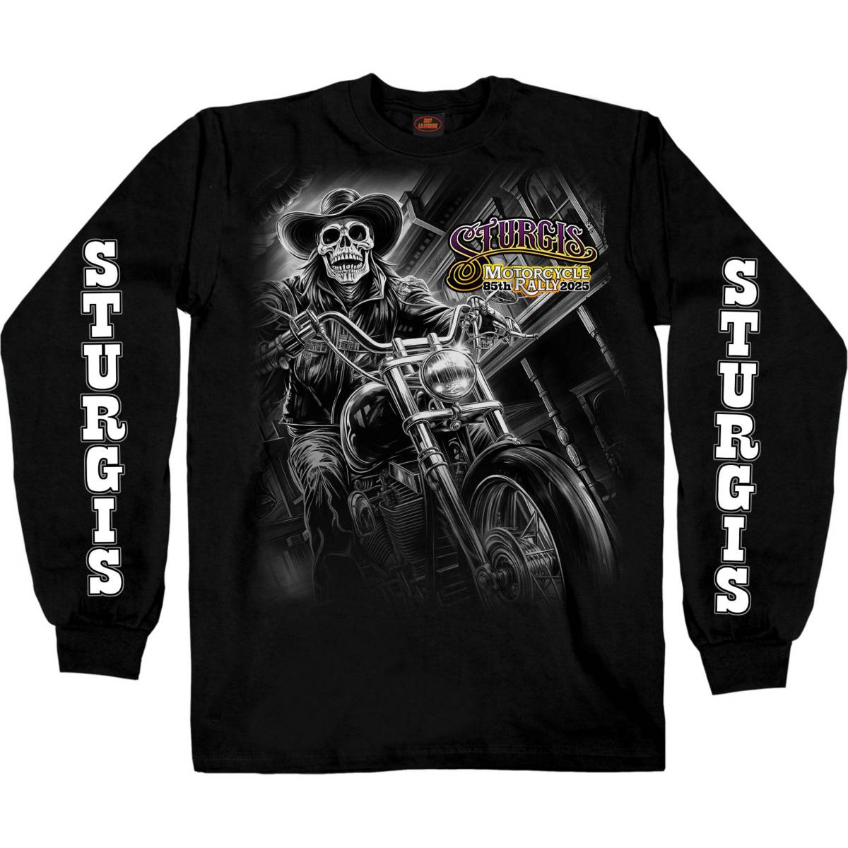 2025 Sturgis Motorcycle Rally #1 Ghost Rider Black Men's Long Sleeve Shirt