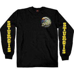 2025 Sturgis Motorcycle Rally Scenic Eagle Black Men's Long Sleeve Shirt