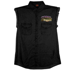 2025 Sturgis Men's Black Denim Motorcycle Rally #1 Ghost Rider Sleeveless Shirt