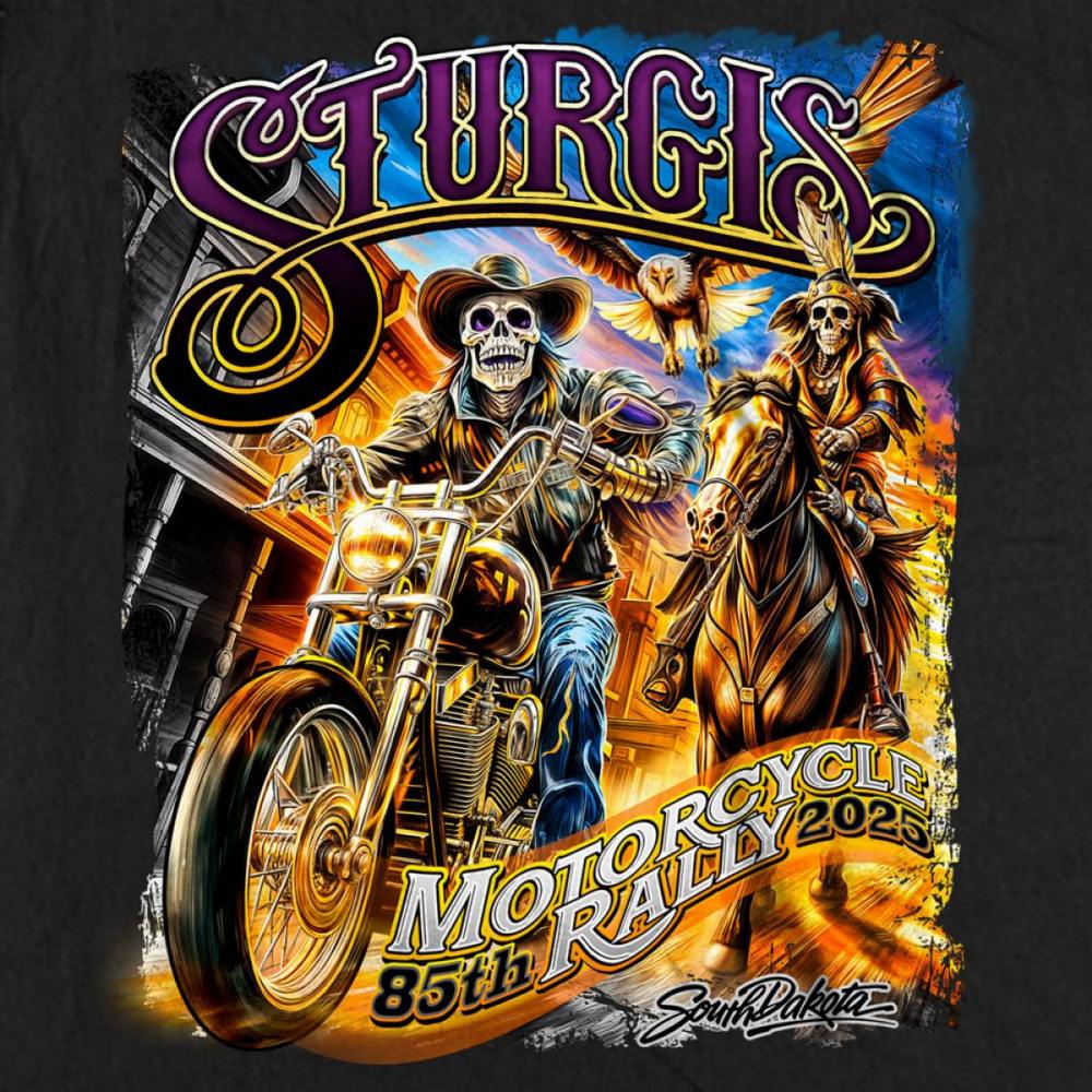 2025 Sturgis Men's Black Denim Motorcycle Rally #1 Ghost Rider Sleeveless Shirt