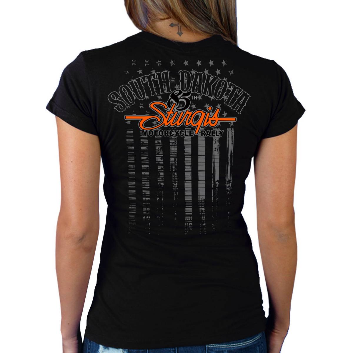 2025 Sturgis Women's Motorcycle Rally Skeleton Hands Black Ladies T-Shirt