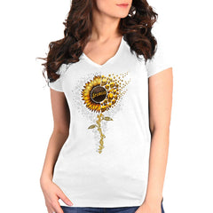 2025 Sturgis Women's Motorcycle Rally Sunflower Skulls White Ladies Tee