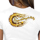 2025 Sturgis Women's Motorcycle Rally Sunflower Skulls White Ladies Tee