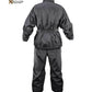 Xelement RN4760 Men's Black 2-Piece Motorcycle Rain Suit with Boot Straps