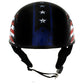 Outlaw T68 'Stars and Stripes' Advanced DOT Black Glossy Motorcycle Skull Cap Half Helmet