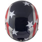 Outlaw T-70 'Blue Flag' American Flag Half Face Helmet with Drop Down Tinted Visor