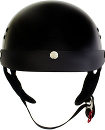 Hot Leathers HLT70 'Stealth' Glossy Black Motorcycle DOT Skull Cap Classic Half Helmet