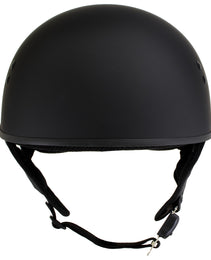 Hot Leathers HLT68-SP Flat Black 'The O.G.' No Logo Motorcycle DOT Skull Cap Half Helmet for Men and Women Biker