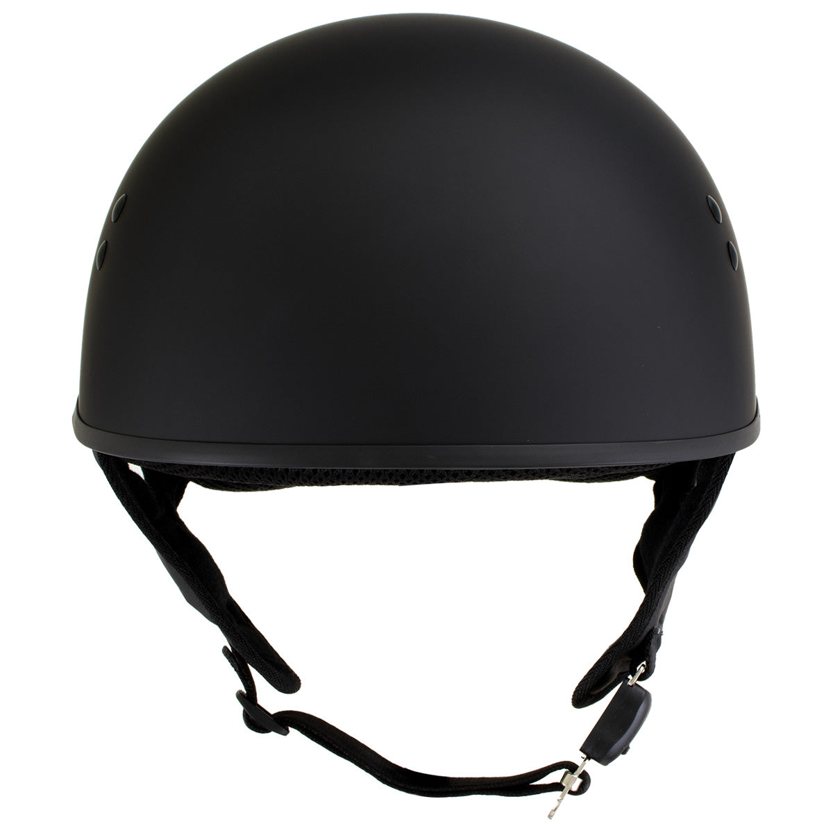 Hot Leathers HLT68-SP Flat Black 'The O.G.' No Logo Motorcycle DOT Skull Cap Half Helmet for Men and Women Biker