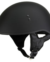 Hot Leathers HLT68-SP Flat Black 'The O.G.' No Logo Motorcycle DOT Skull Cap Half Helmet for Men and Women Biker