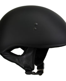 Hot Leathers HLT68-SP Flat Black 'The O.G.' No Logo Motorcycle DOT Skull Cap Half Helmet for Men and Women Biker